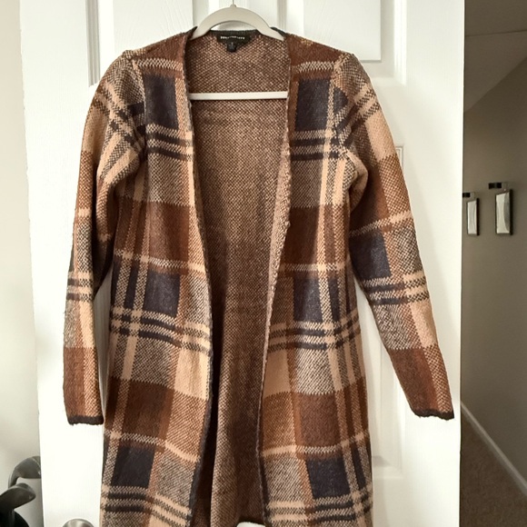 Plaid Open-Front Sweater Cardigan - Picture 1 of 2